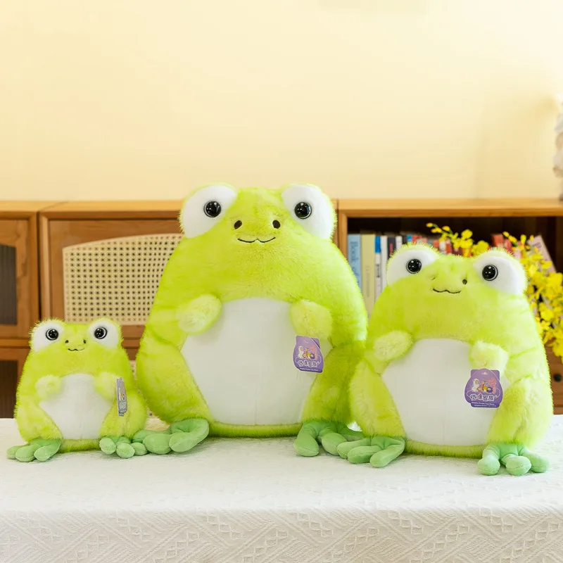 Cartoon Big Eyes Frog Plush Toys Stuffed Animals Frog Doll Soft Cute Common Pond Frog Stuffed Toys Gifts For Kids