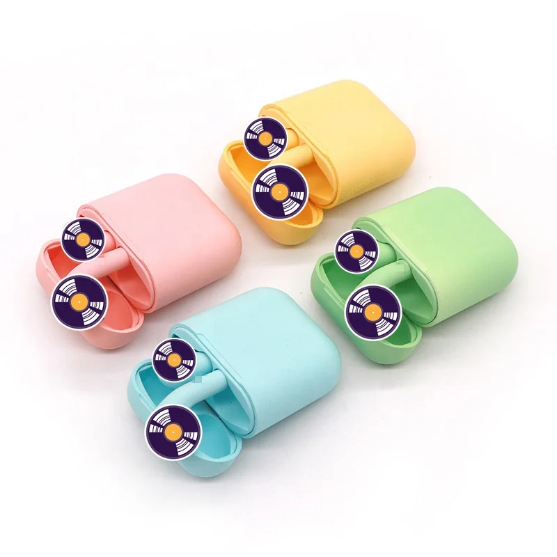 Настоящие беспроводные наушники macaroon inpods 12 tws i12 macaron audifonos touch mini матовые