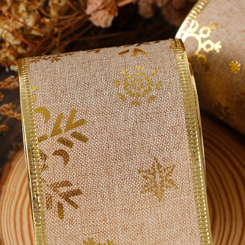 MSD Factory New Printed Design For Merry Christmas Burlap Ribbon on sale Wired Edge Manufacturer
