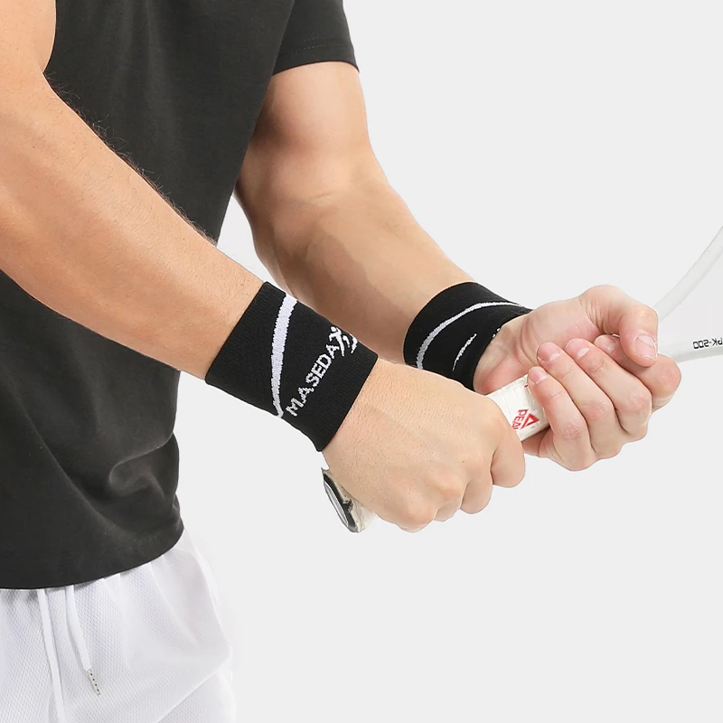 6111#Sports Wrist Brace Quickly Absorbs Perspiration Wrist Sweatbands Athletic Sports Cotton Sports Wristbands for Men and Women