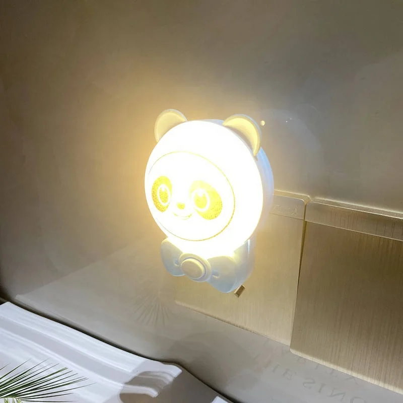 Switch Night Lamp Kids Panda LED Night Light Plug In for Baby Room 110/220V 0.5W Night Light Lamp