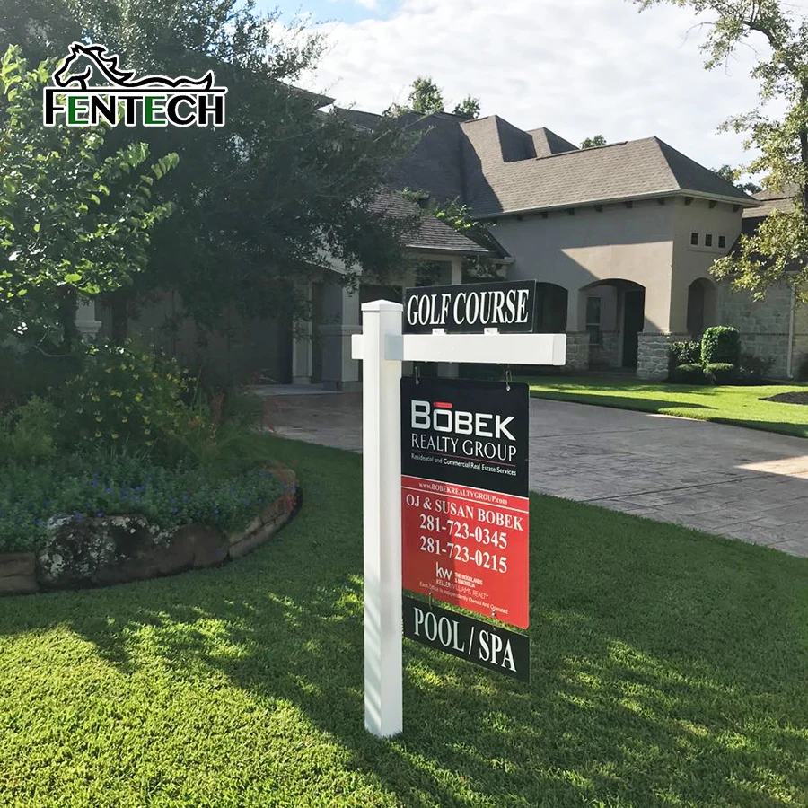 customized high quality cheap pvc sign post with mail fence,real estate agent
