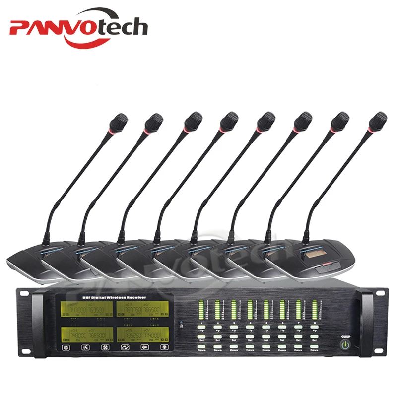 Динамический микрофон Panvotech 8 канальный беспроводной микрофон для Конференции