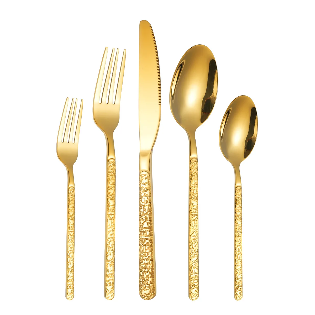 High Quality 5-Piece Cutlery Set Durable Stainless Steel Tableware Various Wholesale Cooking Tool Sets