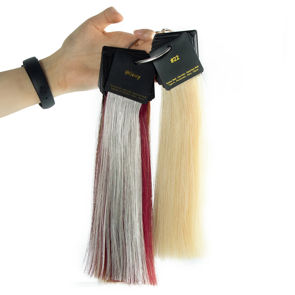 Most Popular Color Swatch Hair Weft Pro Bonded Tape in Hair Genius Weft Human Hair Extension Balayage Luxury Colour Ring
