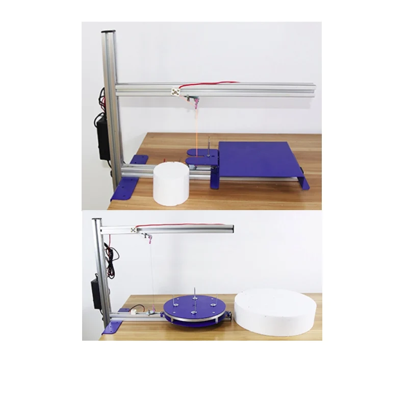 Vertical table top large and small cylinder cone multi-function manual hot wire cutter machine mini soft foam cutting machine