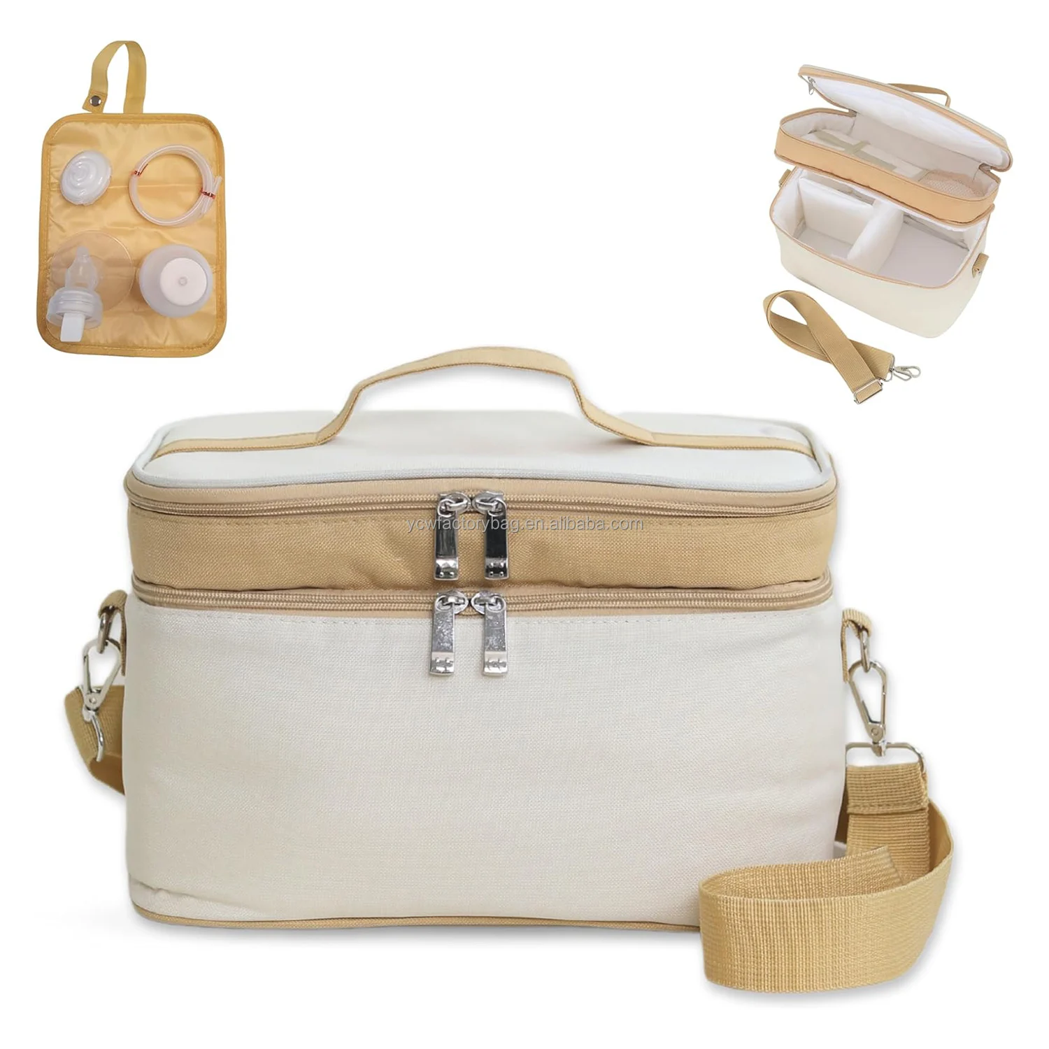 Wearable Insulated Breast Pump Bag with Waterproof Mat Pump Bag for Work Travel Thermal Pump Bottle Breast Milk Cooler Bag