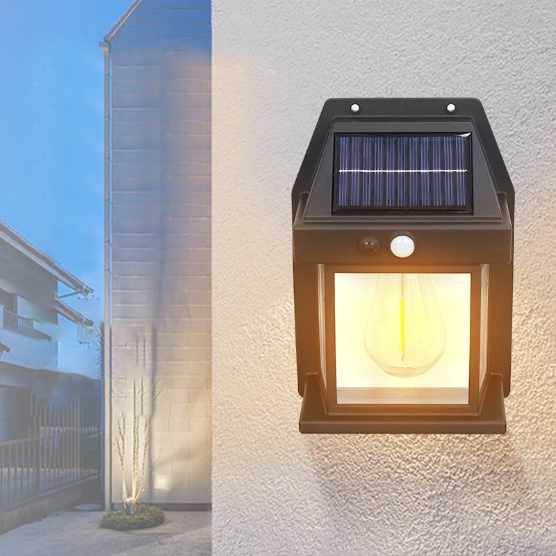 New Design Waterproof Led Filament Bulb Solar Power Wall Light For Outdoor Lighting Wall Light Solar Wall Lanterns