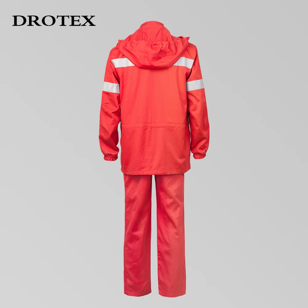 Wholesale Red Fire Resistant NFPA 2112 Aramid Fiber Electrician Safety Clothing Work Uniform Coverall Suit For Mechanic