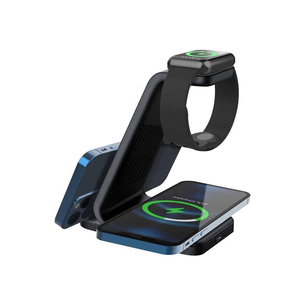 Amazon hot selling 3 in 1 Wireless Charger for iPhone i Watch Air Pods Wireless Charger Multi-function Stand wireless charger