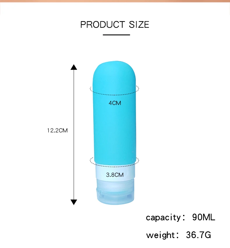 Travel Bottles for Toiletries  3oz Size Containers BPA Free Leak Proof Refillable Liquid Silicone Squeezable Travel dispenser