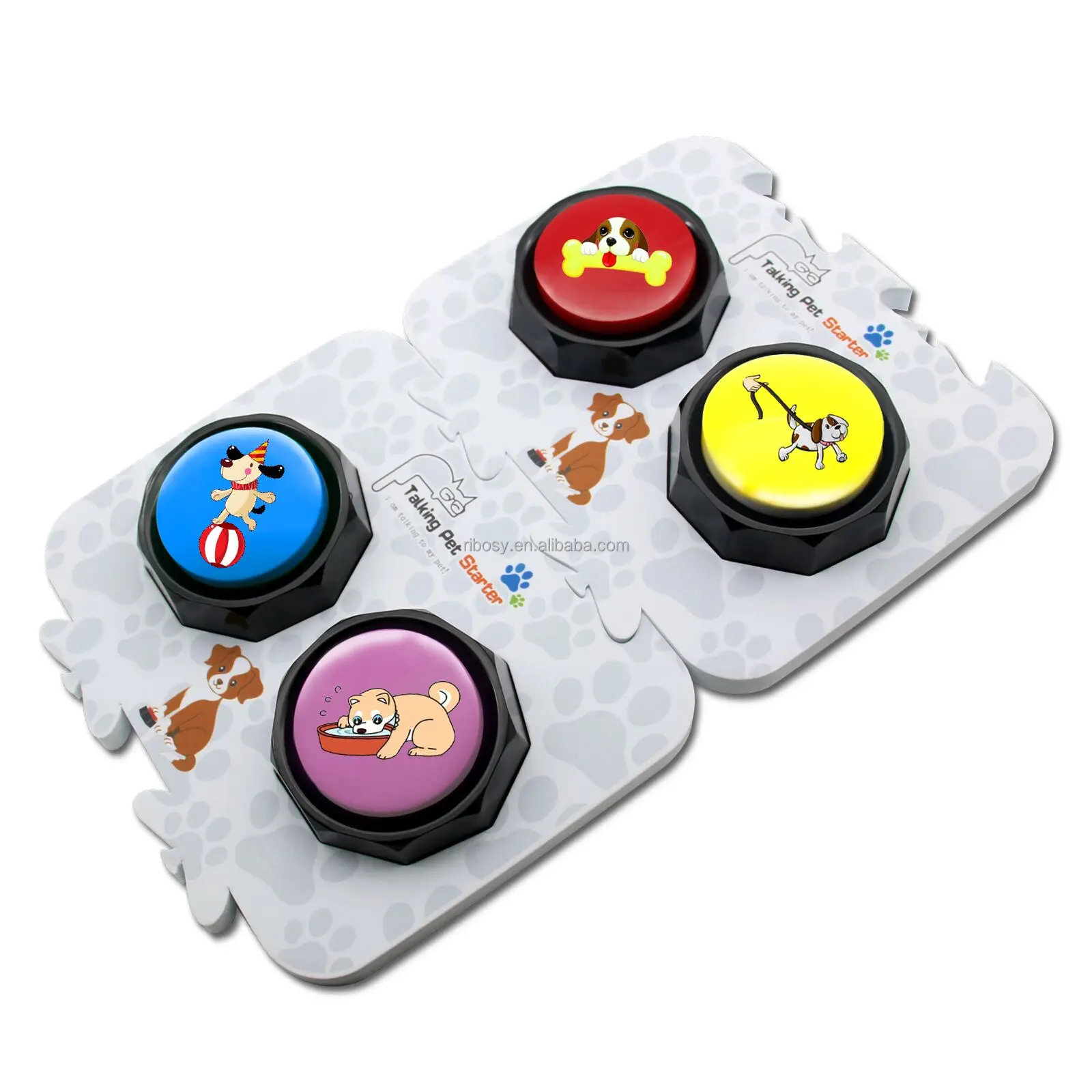Promotional Gift Wholesale price recordable sound buttons DIY favorite button for dog training ( box of 4 buttons )