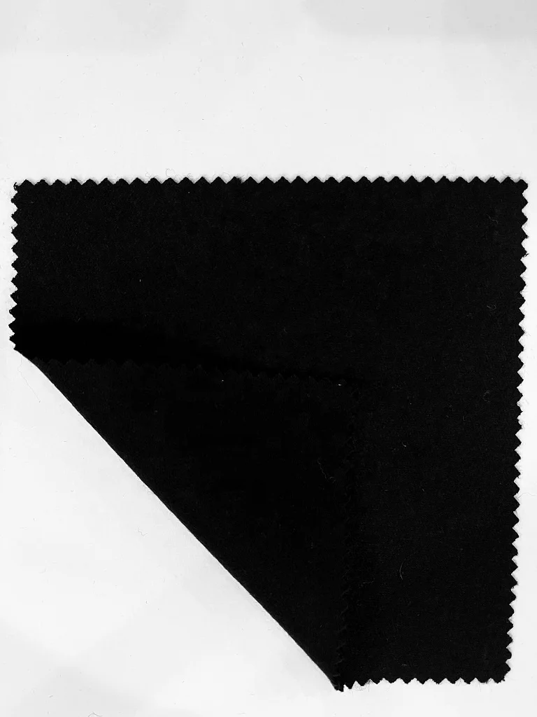 Supplier Plain Double Face Wool Polyester Cotton Knitted Fabrics For Clothing ZY005 black/ZY005-1