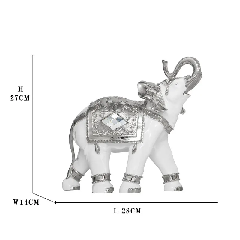Indian Style Feng Shui Decoration Thai Elephant Resin Statue Animal Sculpture
