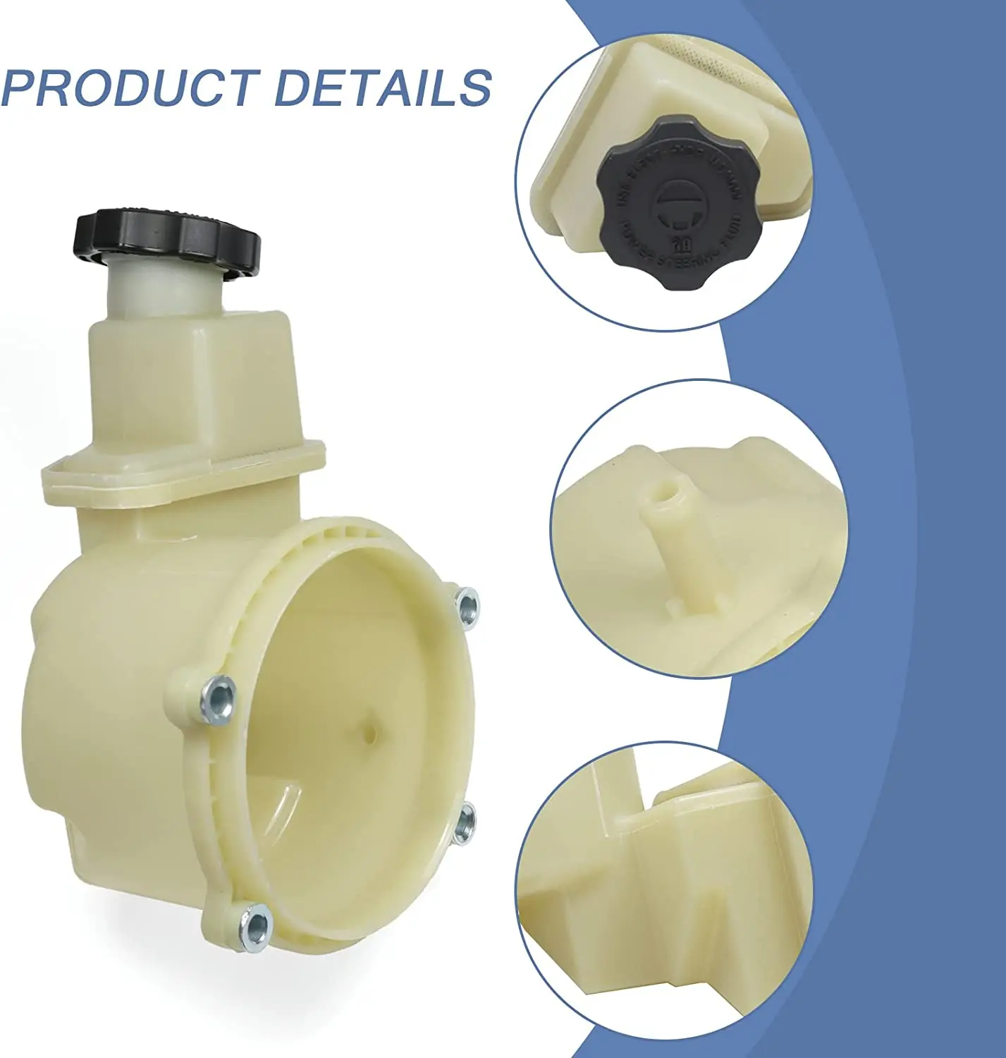 603-939 Power Steering Pump Reservoir Fluid Tank with Cap Seals for 2011-2014 ChrysIer 300 Dodge Charger Challenger 3.6L 5.7L