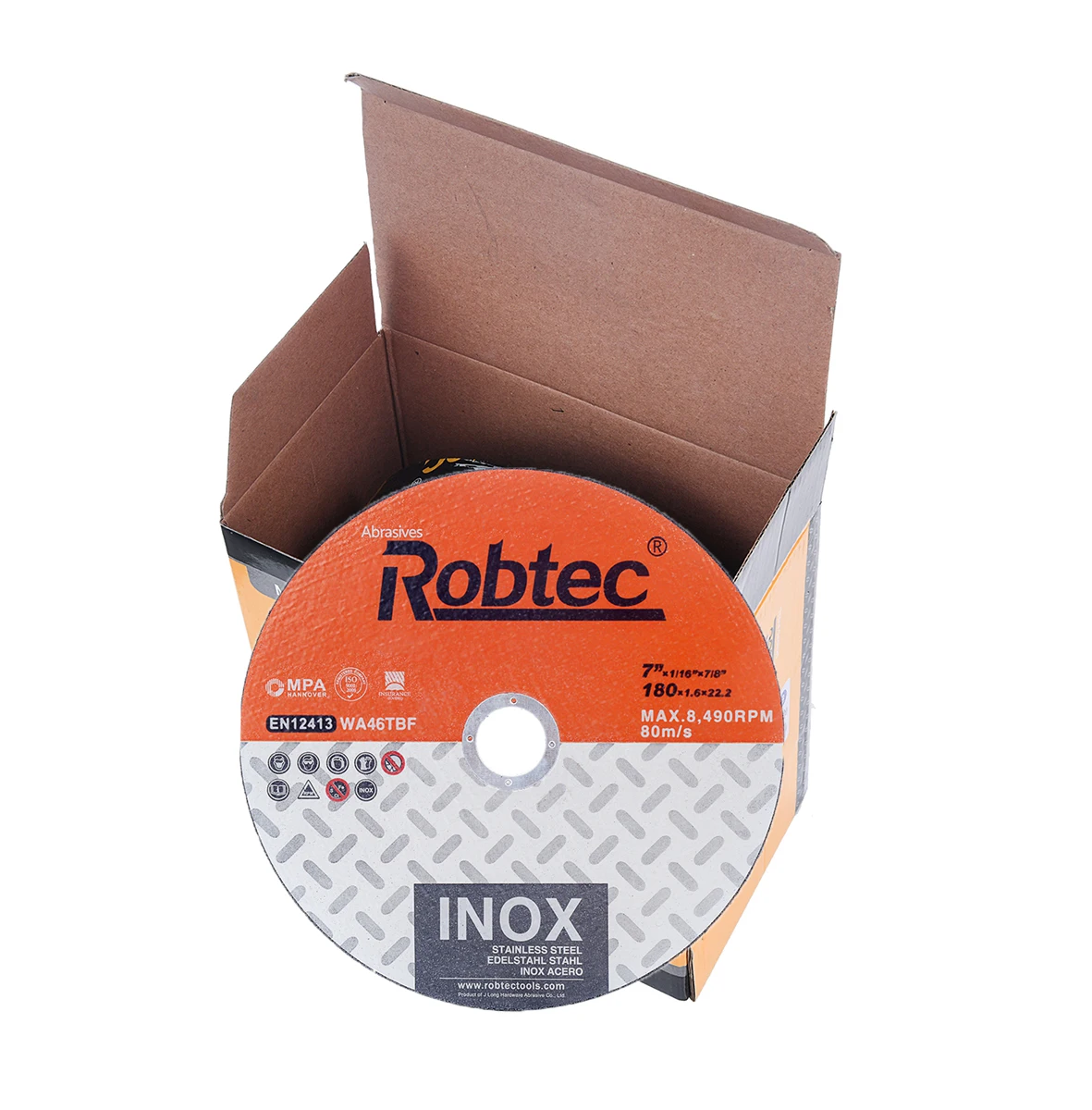 ROBTEC Extra Thin 7Inch INOX Abrasive Cutting Disc With MPA