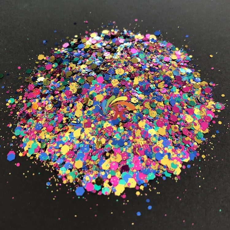New colors glitter mix metallic chunky polyester glitter