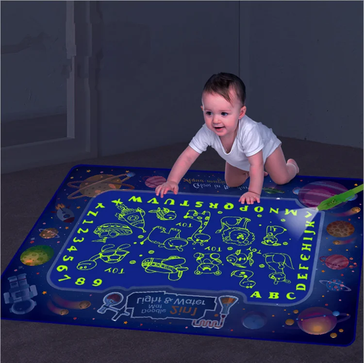 Christmas gifts Color Writing Toy Glows In The Dark  Large Aqua Drawing Play Mat Magic Water Doodle Mat