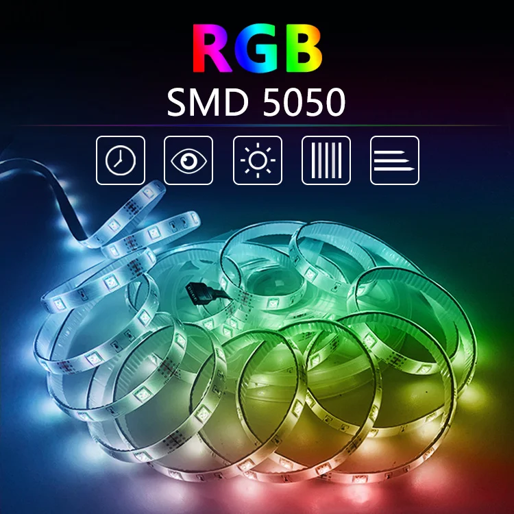 
LED TV Background Light 5050 RGB Mobile APP Smart Bluetoot Music USB Light Belt 