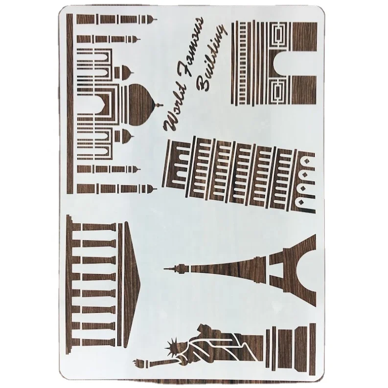 Custom Wall Stencil OEM Eco Friendly Plastic Tree Home Decoration for Painting Family Black Bag White Wood Logo Pack PET Pcs Gua