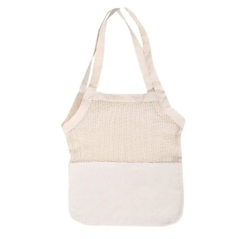 Custom Eco Friendly Recyclable 100% Cotton Shopping Tote Net Mesh Bags for Foods  Vegetable Cotton  Fruit Bag