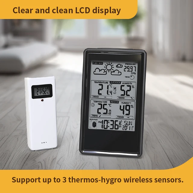 Hot Sale Clock Calculator Analog-digital Clocks For Calendars Weather Forecast Station With In/Outdoor Temperature & Humidity