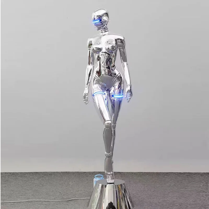 Modern Metal Crafts Art statue full body fiberglass sculpture  hotel modern floor lamp home decoration luxury design lamp