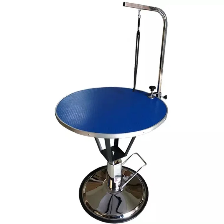 
Pet Dog Grooming Round Table Small Steel Legs Foldable adjustable hydraulic pet dog grooming table 