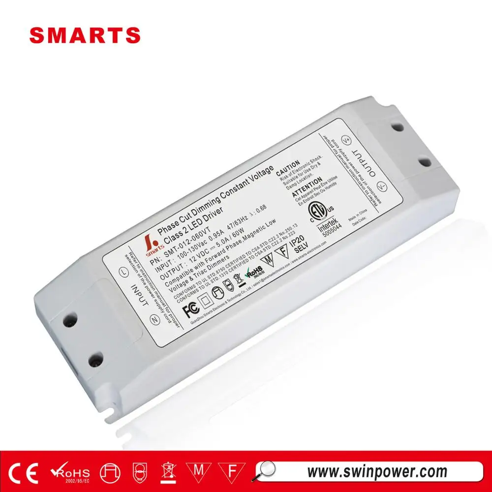 Triac constant voltage dimmable led driver 60w 12v 5a power supply