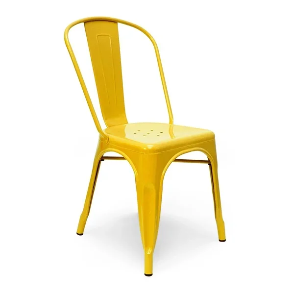 Manufacturer tolixs chairs yellow wooden seat wishbone chair metal sidechair kitchen dining stackable