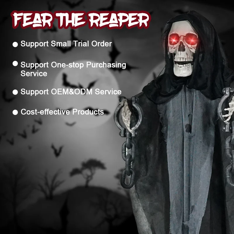 Life Size Animatronics 2024 Halloween Home Decorations Accessories Horror Hanging Ghost Animated With Glowing Eyes