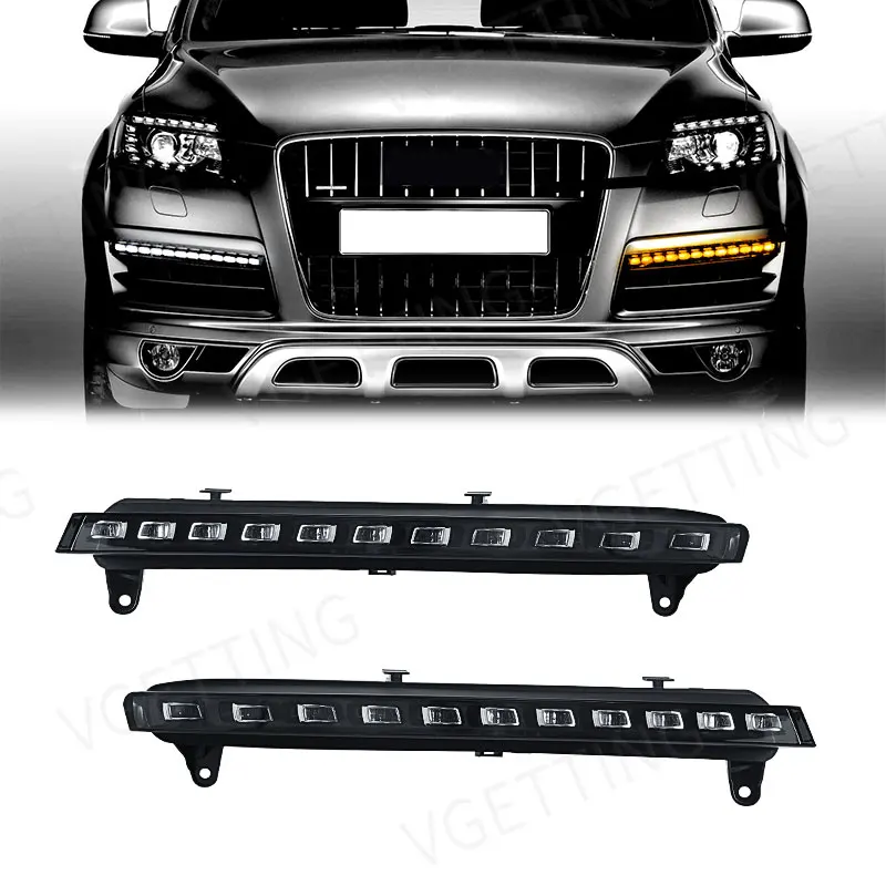 Waterproof 4L0953041 4L0953042 Auto Front Bumper DRL Led Daytime Running Light  Fog Driving Lamp For Audi Q7 2006 2007 2008 2009