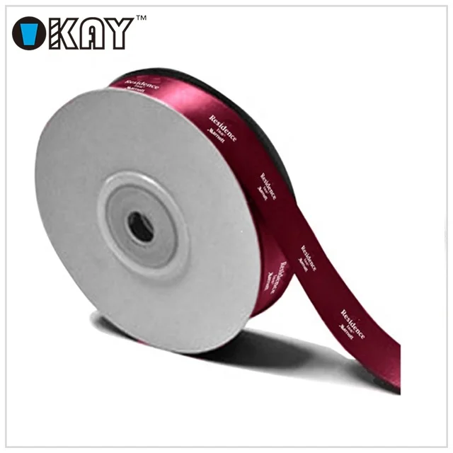 Factory custom cheap self adhesive polyester printed satin ribbon