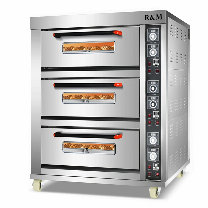 3 deck 6 trays bakery gas industrial professional bread oven for sale,commercial 6 trays propane gas automatic bread maker ovens