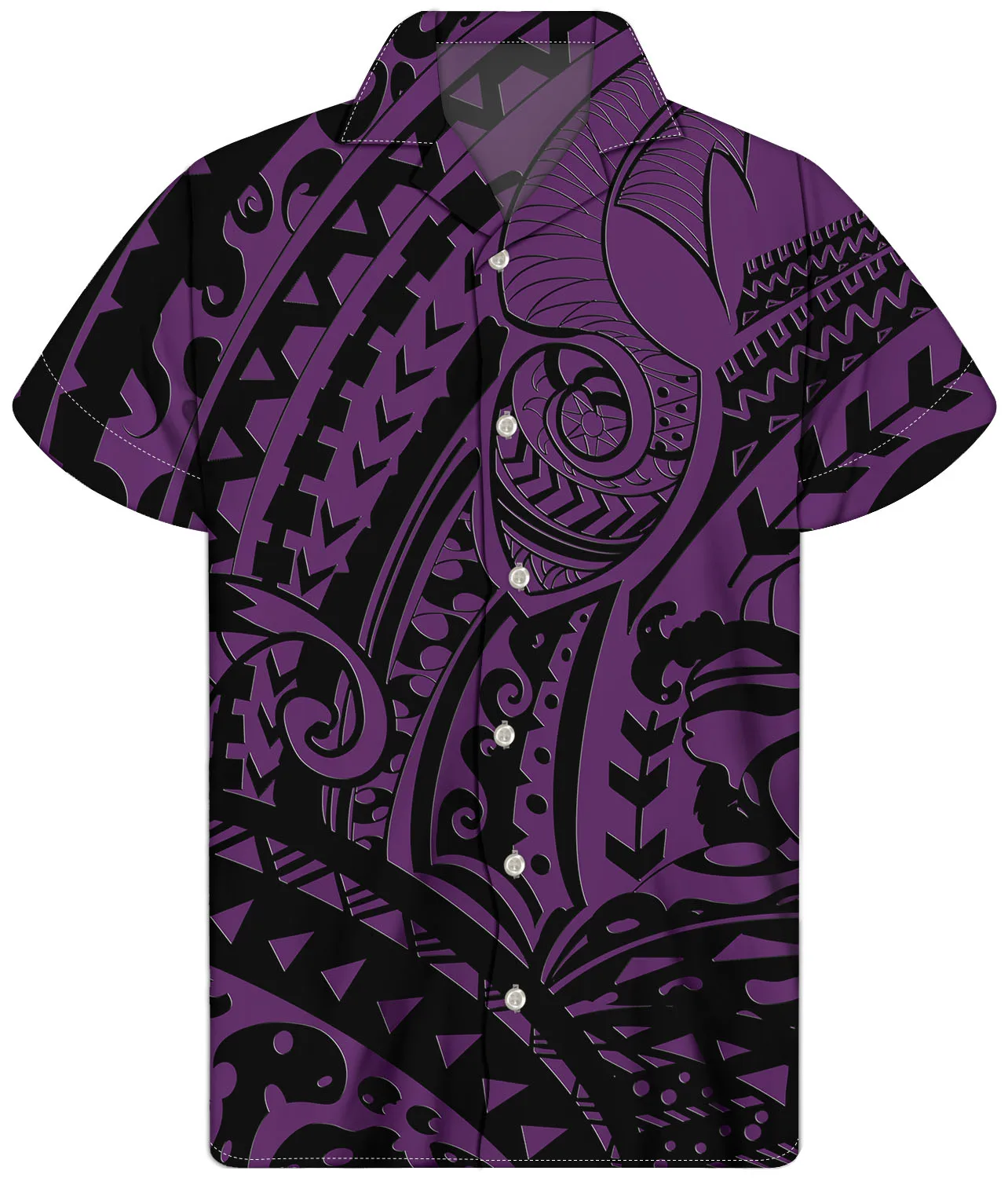 Samoa Floral Plus Size Shirts Polynesian Tribal Printed Fashionable Shirt For Men Short Sleeves Designer Shirts For Men 2021