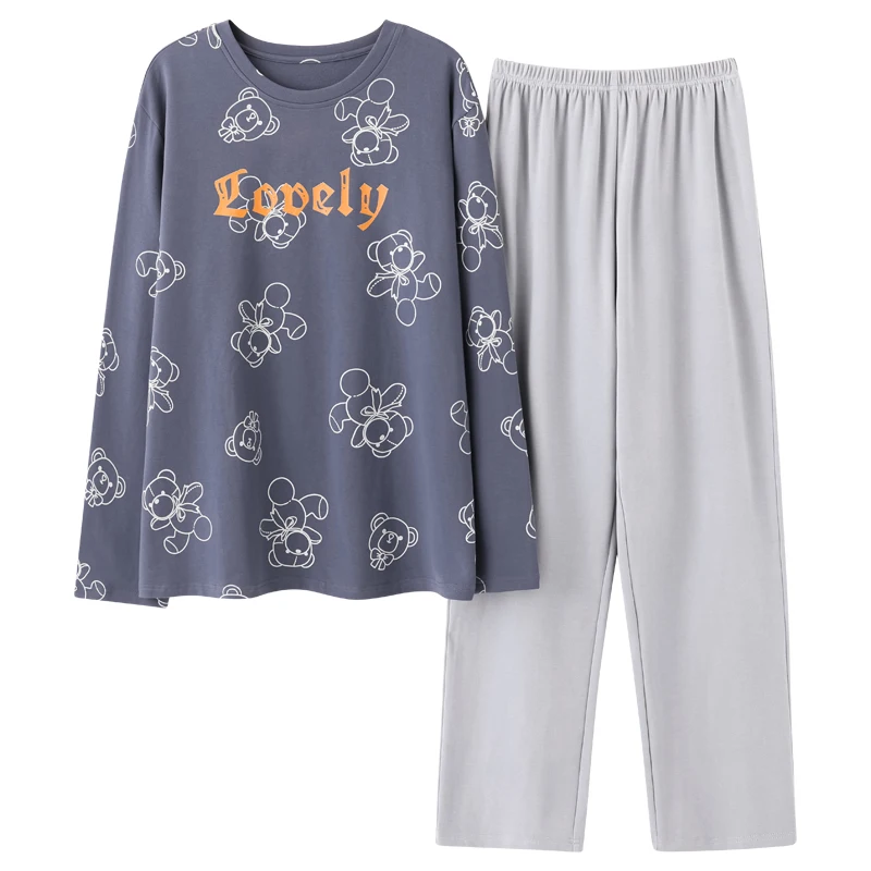 Fall Sleep Wear Lady 2 Piece Nightwear Rayon Nighty Home Clothes Silk Pyjama Designer Inspired Pajama Night Suit for Women Men