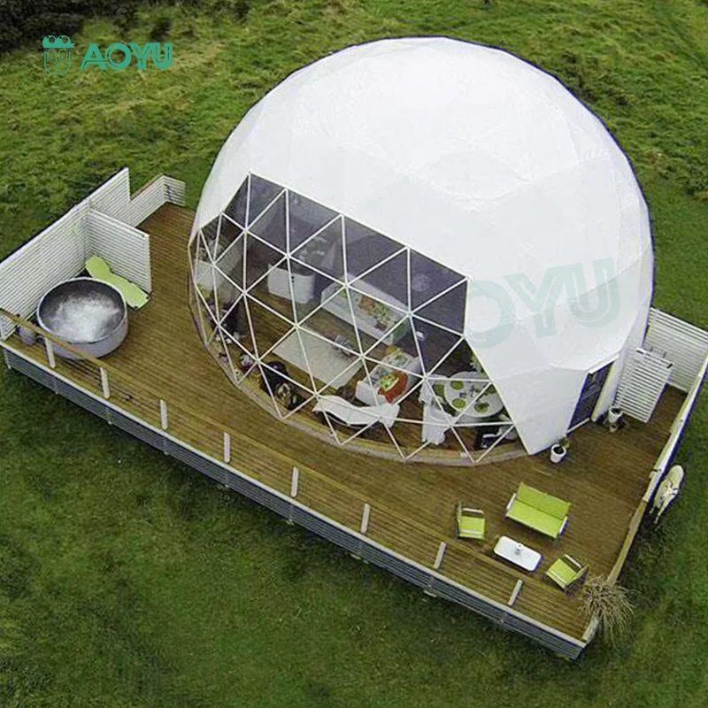 AOYU Unique tent geodesic projection dome for 360 projection carpa Tent camping&greenhouse for Glamping diameter customized