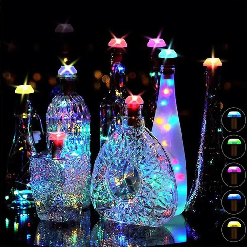 
Solar Led Wine Bottle Light Birthday Party String Lamp Outdoor Home Garden Party Copper Wire Decoration Waterproof Lights 