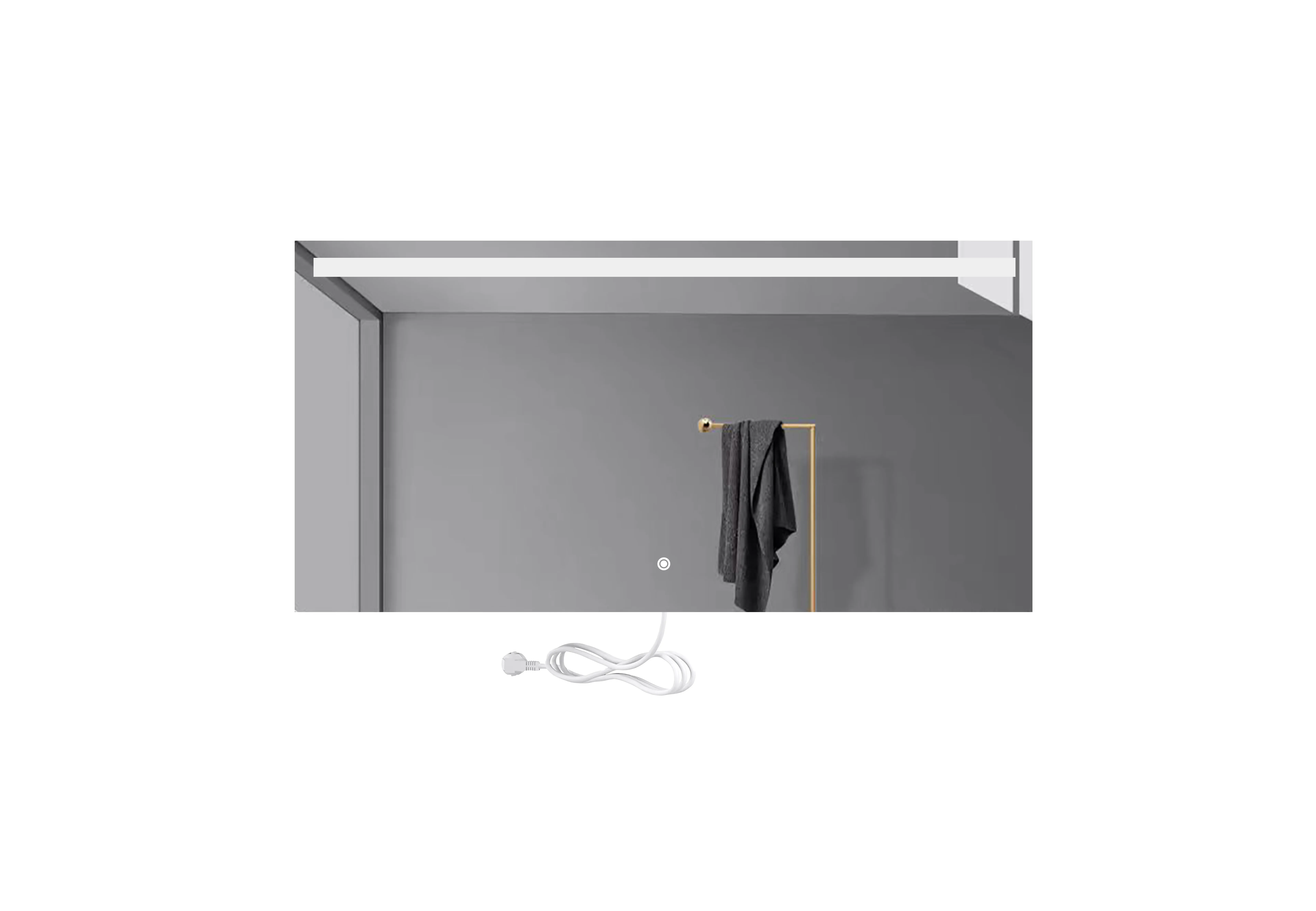 E104H60120 Hot sale crystal light dimmable cosmetic magic mirror LED wall mouted mirrorFrameless Defogger Led Backlit Mirrors