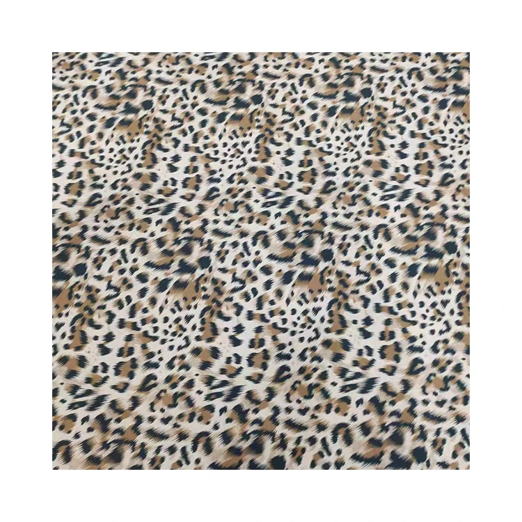 Hot New Products Foil Print Stamping Fabric Spandex Leopard Scuba Suede 10% Spandex 90% Polyester For Women Skirt Clothing