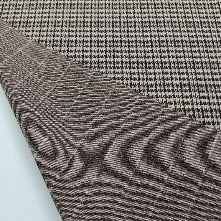 Good quality 100% Polyester knit jacquard herringbone tweed wool fabric for overcoat suit jacket garment