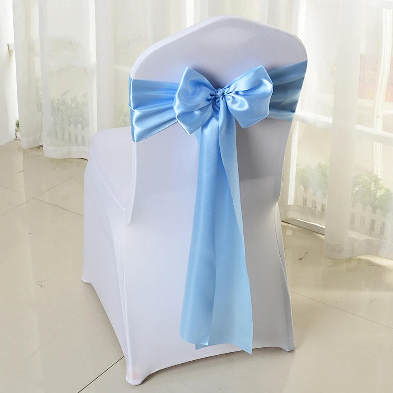 Satin Chair Sashes Tie Bows for Wedding Events Decor Chair Bow Sash Party Decoration Supplies