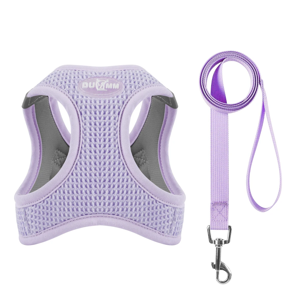 Wholesale Waffle Fabric Luxury Lovely Breathable Chest Harness Set for Small Dog