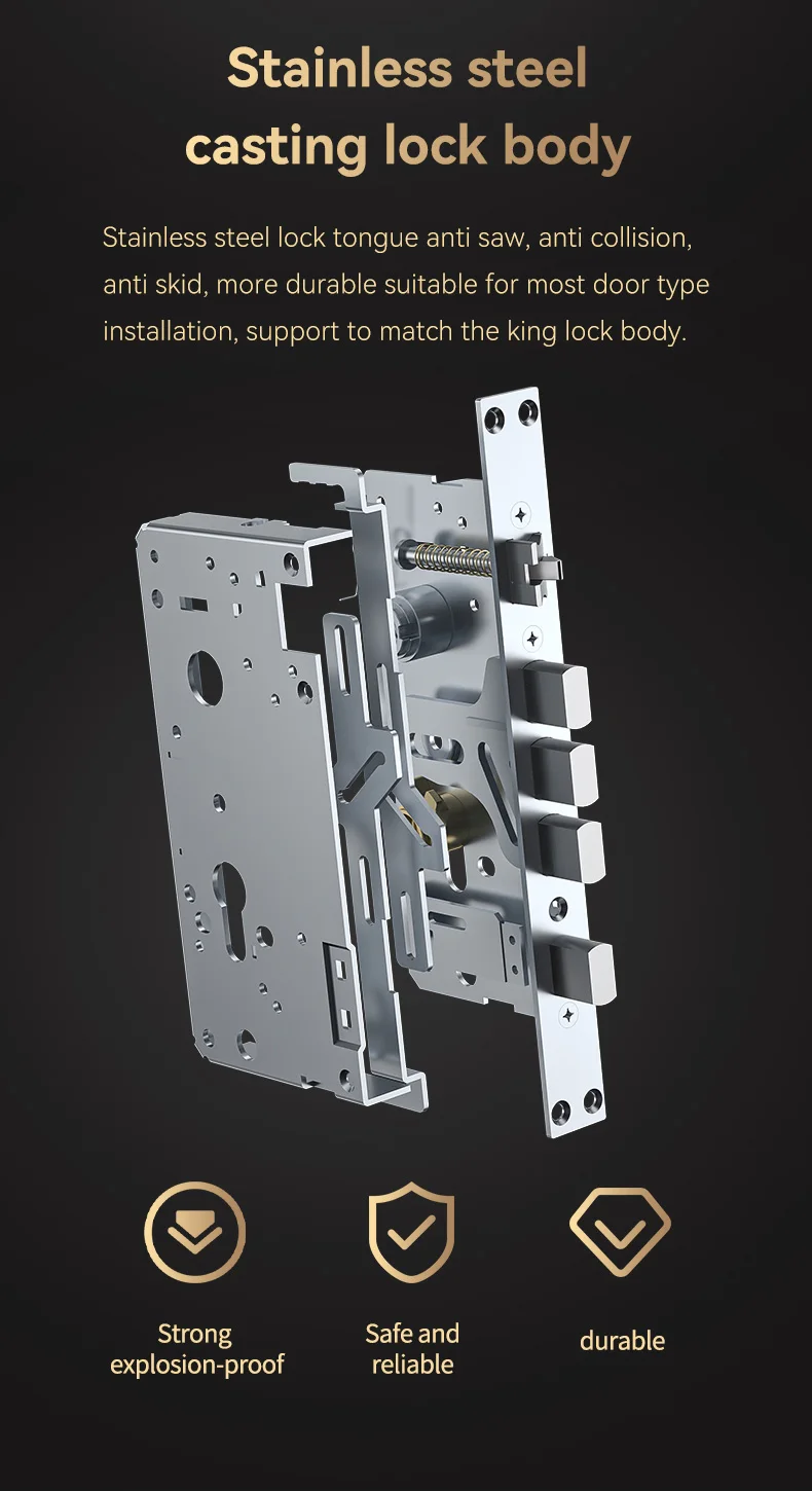 TTlock or Tuya Wifi Mobile Phones APP Control Smart Lock Digital Keypad NFC Key Card Biometric Fingerprint Door Lock