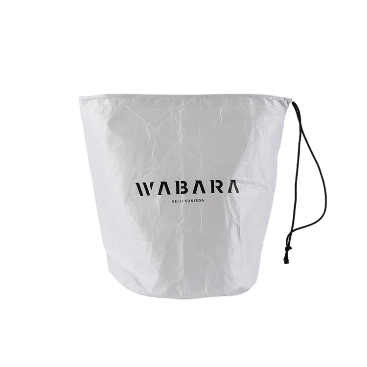 High quality white tyvek drawstring bag waterproof dupont paper drawstring pouch dust storage bags for travel outdoor