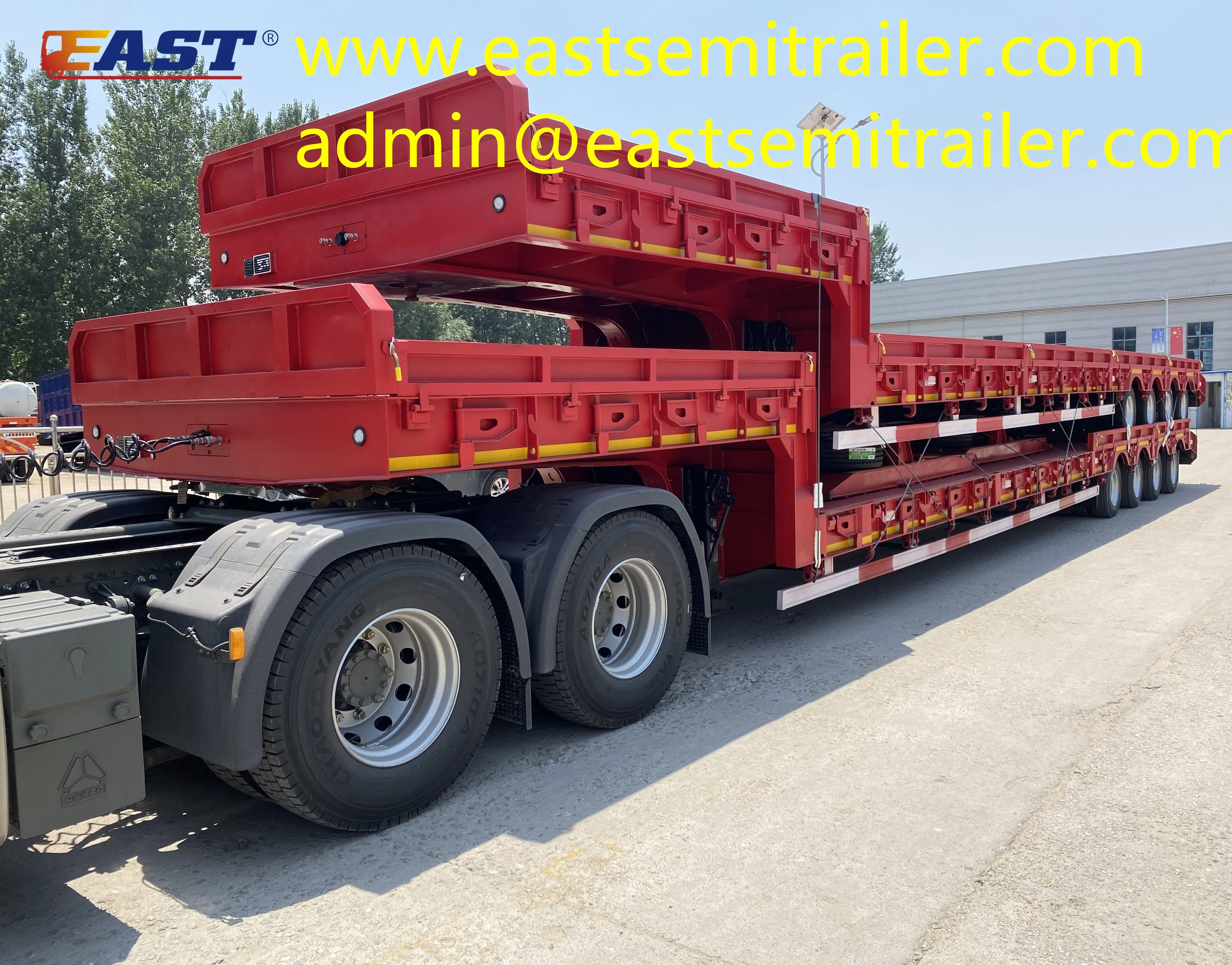 EAST Extendable low bed trailer 4 Axle Low bed Trailer For sale in Uzbekistan