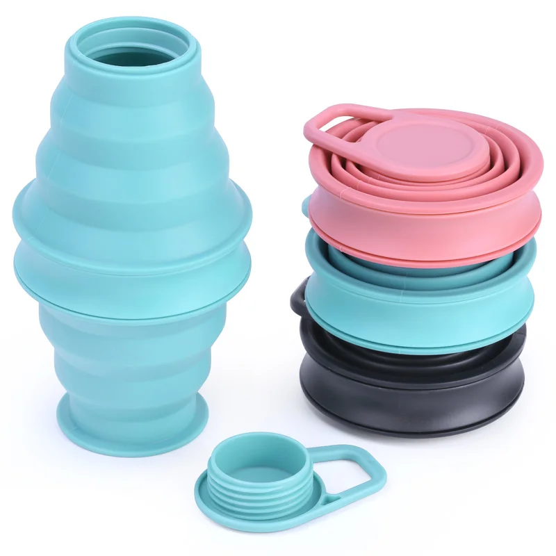 Best Selling Products Bpa Free Motivation Foldable Gym Drink Bottle Custom Collapsible Silicone Water Bottle For Kids School