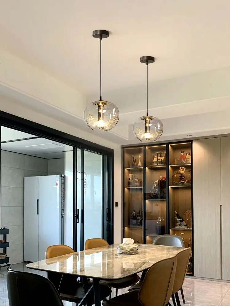 Nordic fashion lighting glass pendant lamp nordic simple decor chandelier dining room pendant light