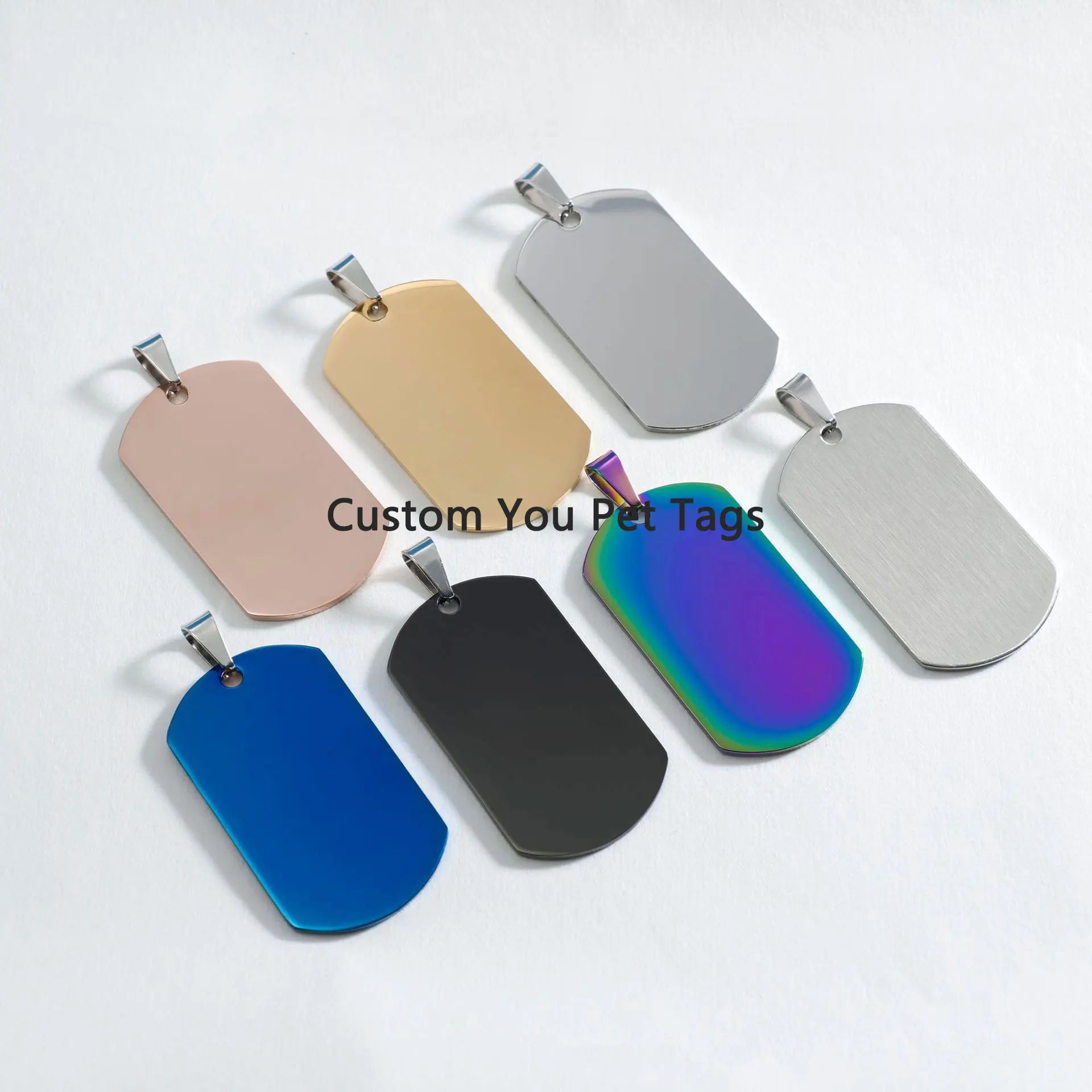 Custom Logo Blank Sublimation Metal Pet Name Id Qr Code Dog Tag For Engraving Necklace Dog Tags Stainless Steel