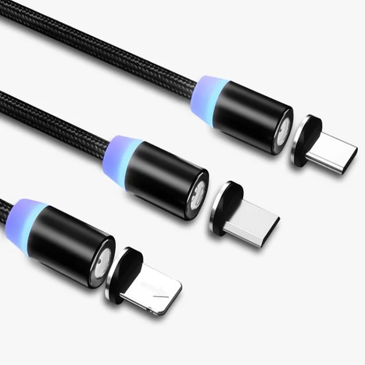 2019 новая трендовая Быстрая зарядка 2.1a 3 в 1 Магнитный зарядный кабель для android IOS Huawei